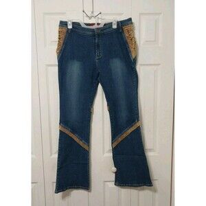Lovely Girl Jeans Cowgirl Western Jr Women 19/20 Denim Boot Cut Corduroy Accent